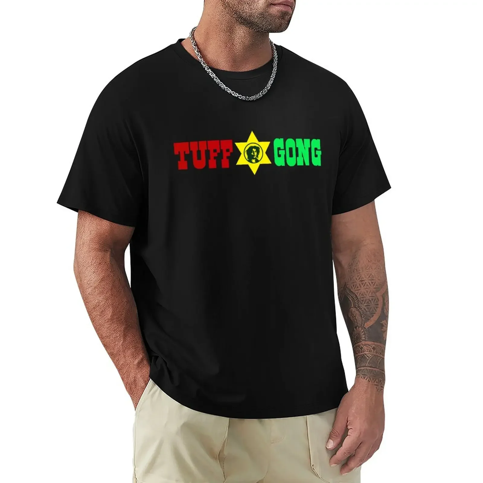 Tuff Gong logo T-Shirt boys white t shirts boys animal print shirt graphic t shirts Short sleeve sweat shirts, men