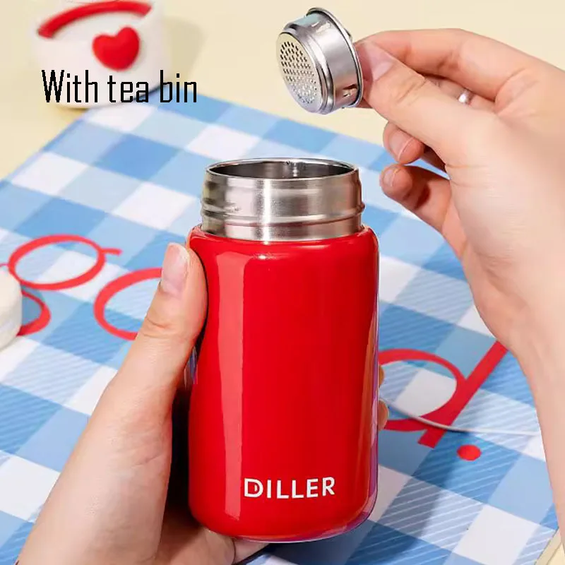 200/280ml MINI THERMOS ถ้วยจับชา Bin สําหรับเด็ก,คู่สแตนเลสขวดสูญญากาศ, กระเป๋าแบบพกพาขวดน้ํา