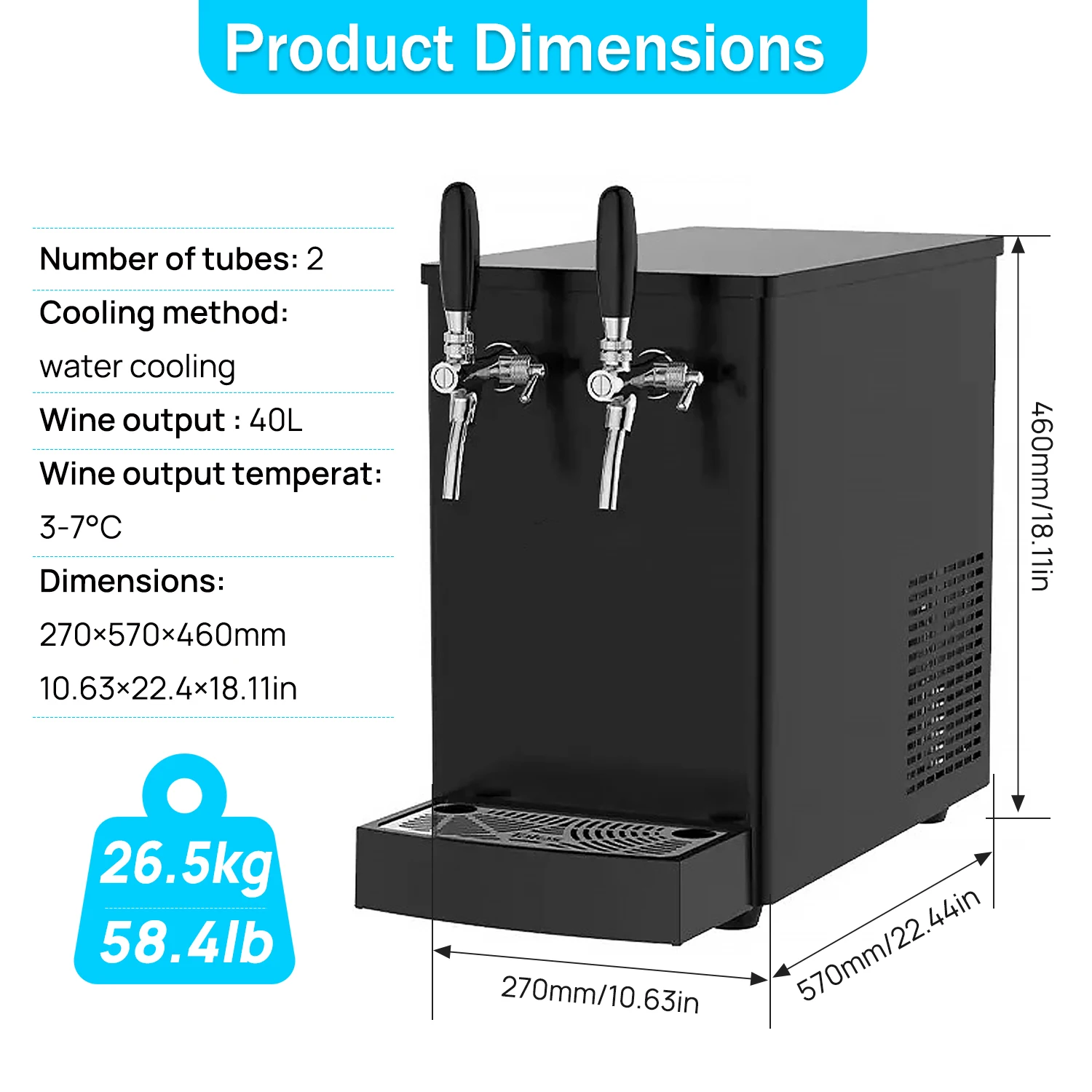 Beer Keg Tap Dispenser Electric Beer Cooling Equipment Pressurized Keg System Portable Beer Vending Machine