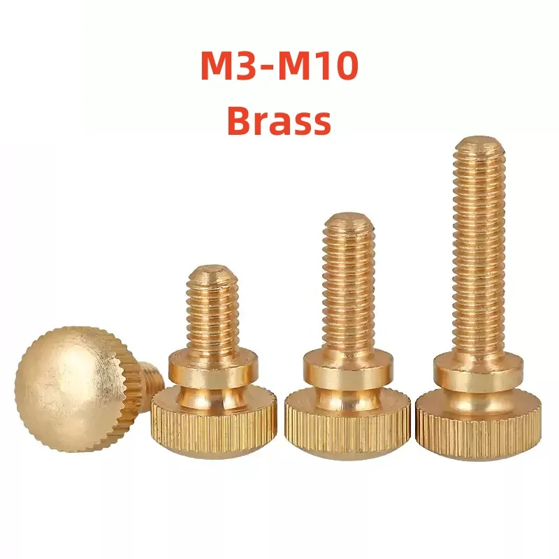 

M3 M4 M5 M6 M8 M10 Brass Steps High Head Knurled Hand Screw Double Layer Computer Case Bolts