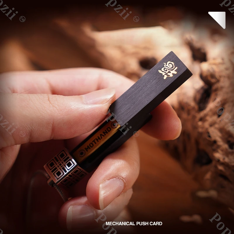 MOTHAND EDC FUYUN juguete para aliviar el estrés madera mecánico DingDing Push Slider Fidget juguetes colgante Fidget Slider juguetes de ansiedad