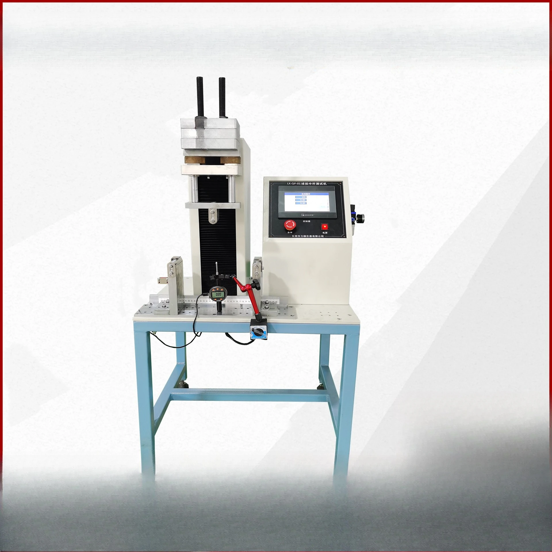 

Badminton racket middle rod bending testing device tennis strength