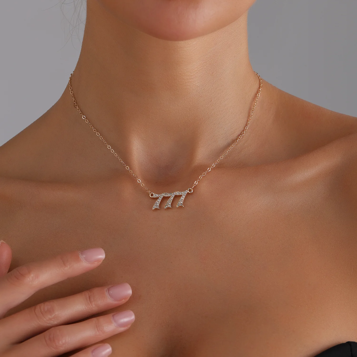 

Роскошные ожерелья с цирконием 777, ожерелья с номером ангела для женщин, ожерелье для пар, готические цепочки, воротник, колье, винтажные ювелирные изделия, эстетические