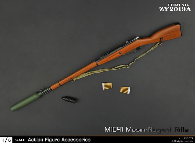 ZY2019 1/6 Scale WWII M1891 Mosin Nagant Plastic Maozi Soviet Red Army Mossinagan Model for 12\'\' Solider Action Figure