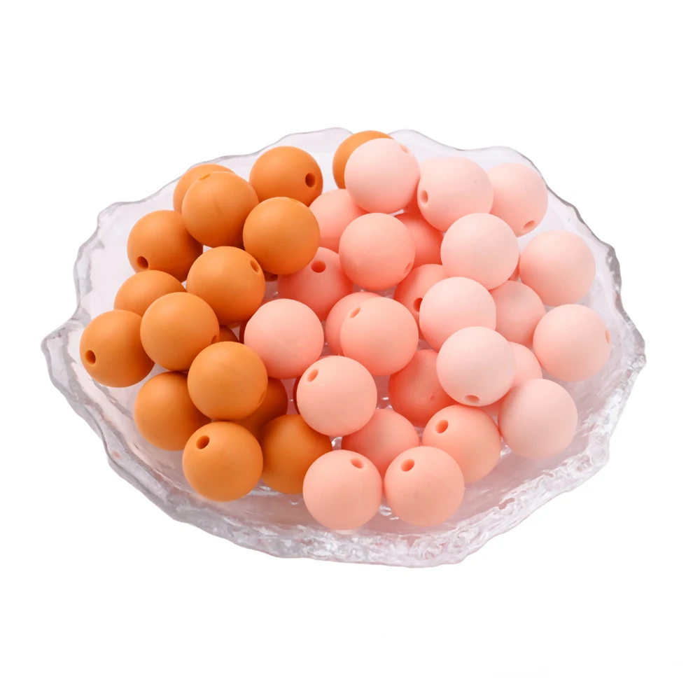 Conjunto de contas de silicone multicoloridas, 60 peças, 12mm, faça você mesmo, controlador de chupeta, clipe de chupeta, brinquedo de mastigar, artesanato para bebês, sem bpa