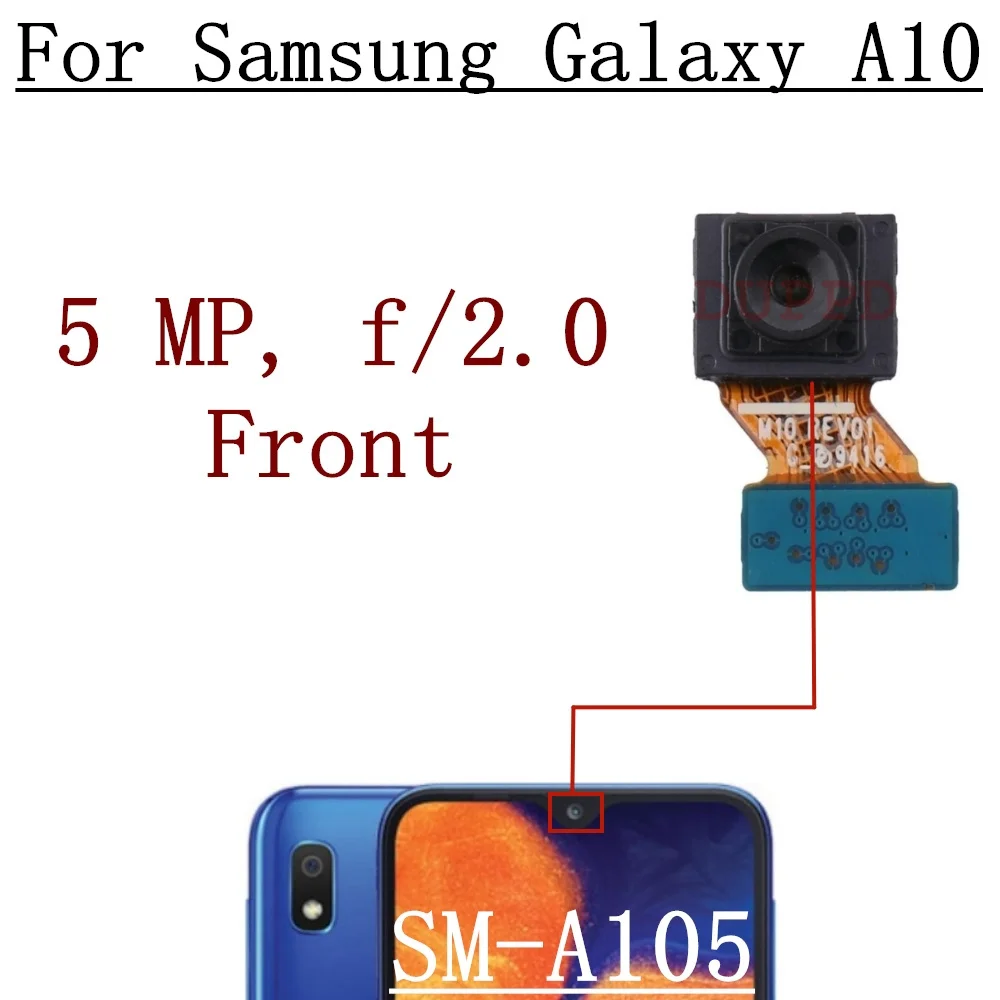 Front Rear Camera For Samsung Galaxy A10 A105F A105N A105M A105G Selfie Frontal Wide Back Main Camera Module Flex Spare