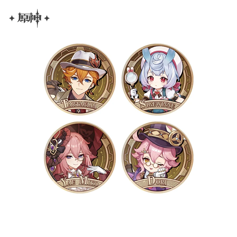 

Game Genshin Impact Tinplate Badge MiHoYo Official 2024 Carnival Gathering Yae Miko Sigewinne Dori Tartaglia Metal Brooch Pins