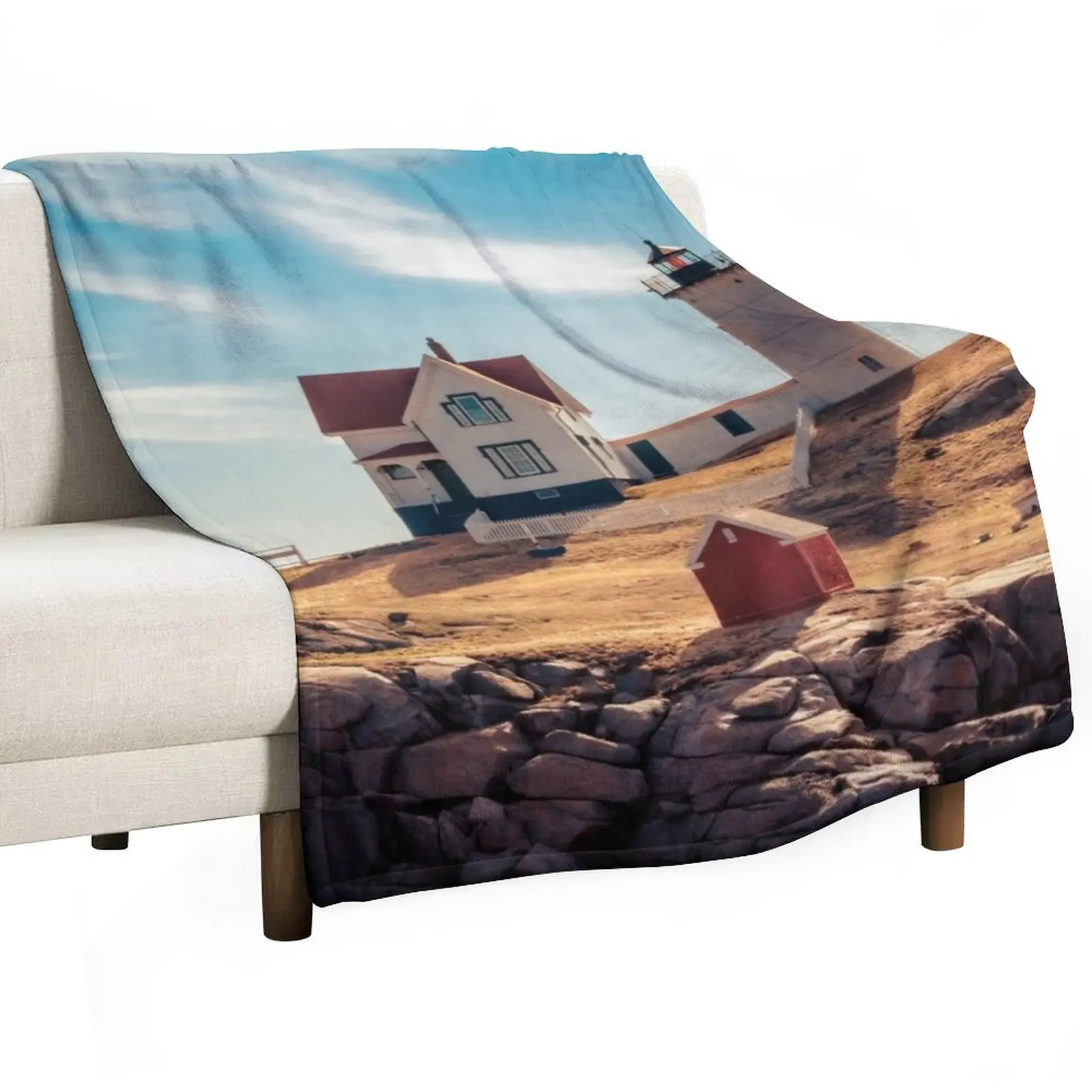 Cape Neddick Nubble Lighthouse Throw Blanket Multi-Purpose For Decorative Sofa heavy to sleep Blankets