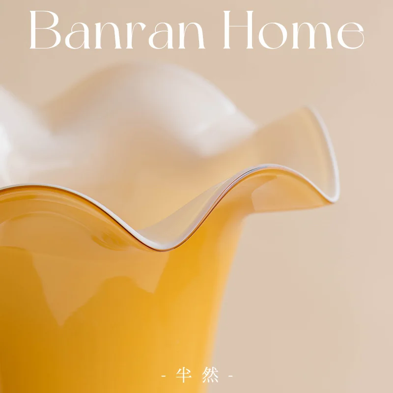 Middle Ancient Fenton Glazed Vase Flower Arrangement French Light Luxury Premium Cream Flower Wind Apparatus