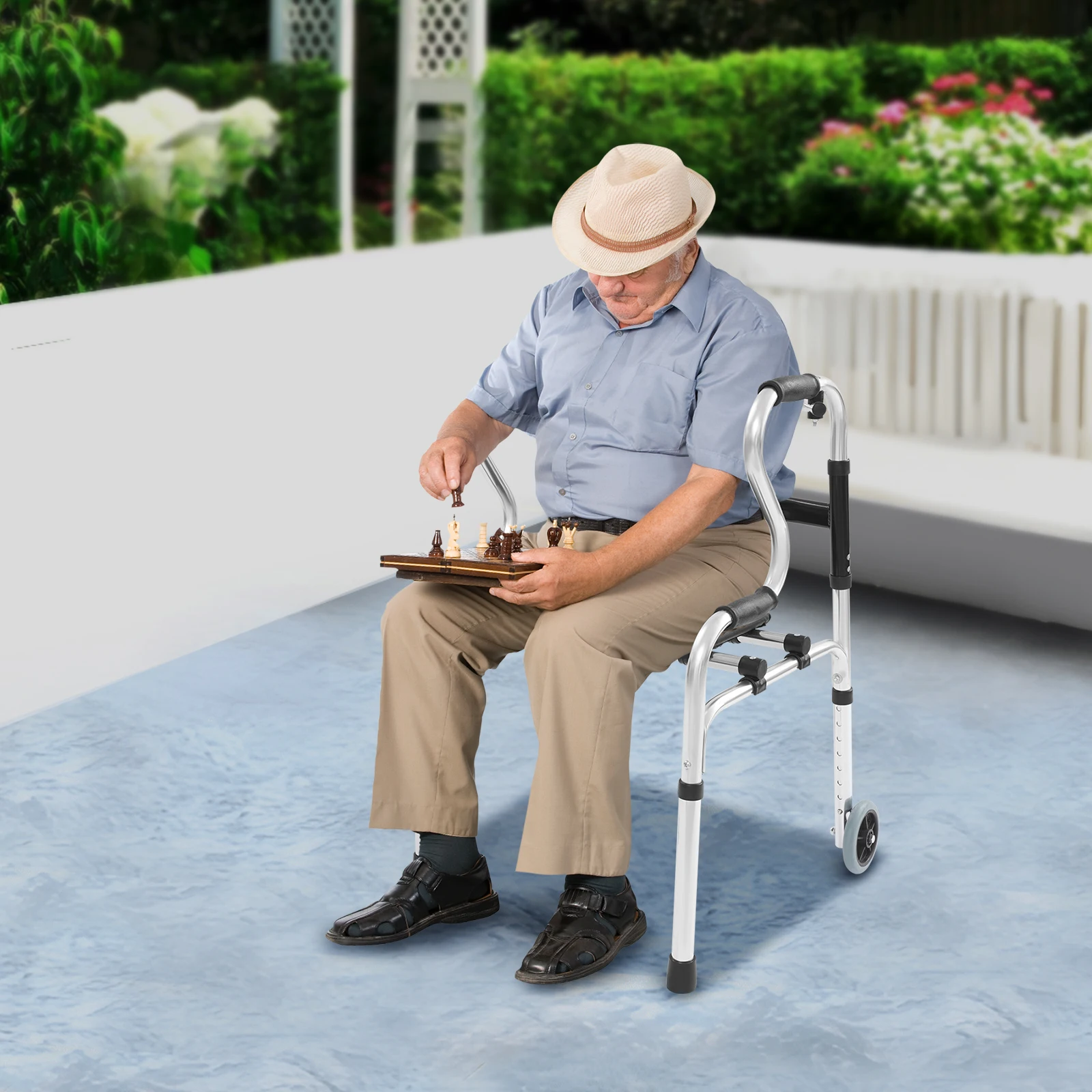 

Stand Up Walker Foldable for Adult 8-level height adjustment for the elderly disabled pregnant women arthritis sufferers