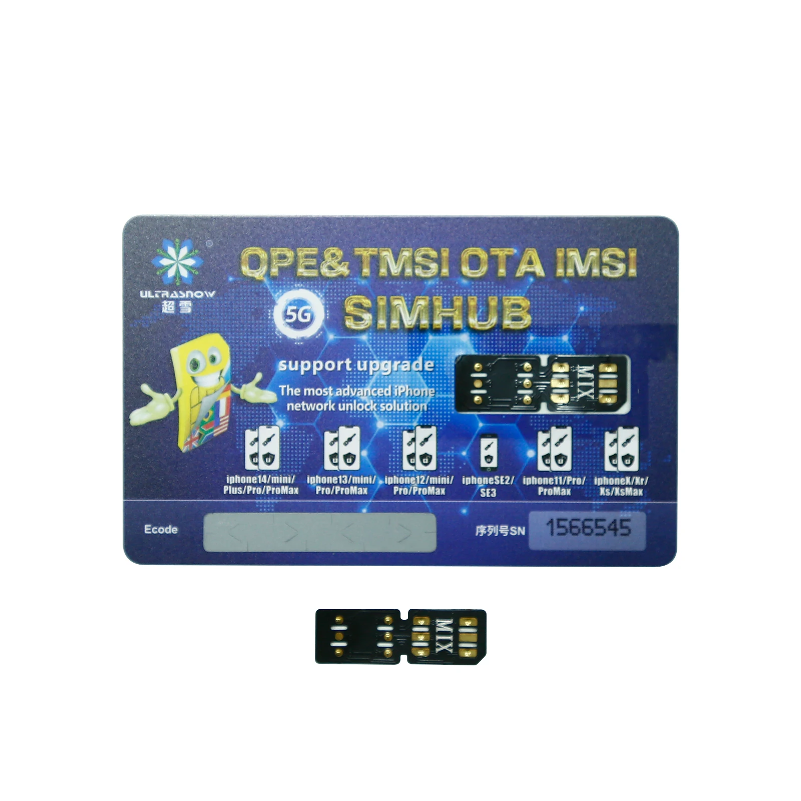 IMSI&TMSI OTA ICCID SIMHUB Universal 5G Card Stickers For iPhone 6-iPhone 14 Pro Max Support Upgrade Network Unlock Solution