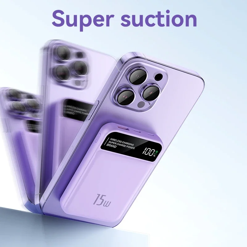 For Apple IWatch IPhone Samsung 10000mAh Magnetic Power Bank Wireless 22.5W Fast Charger Portable External Spare Battery