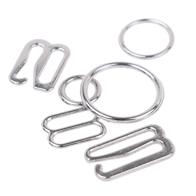 100 Silver metal bra strap adjuster slider/hooks/o ring lingerie sewing craft