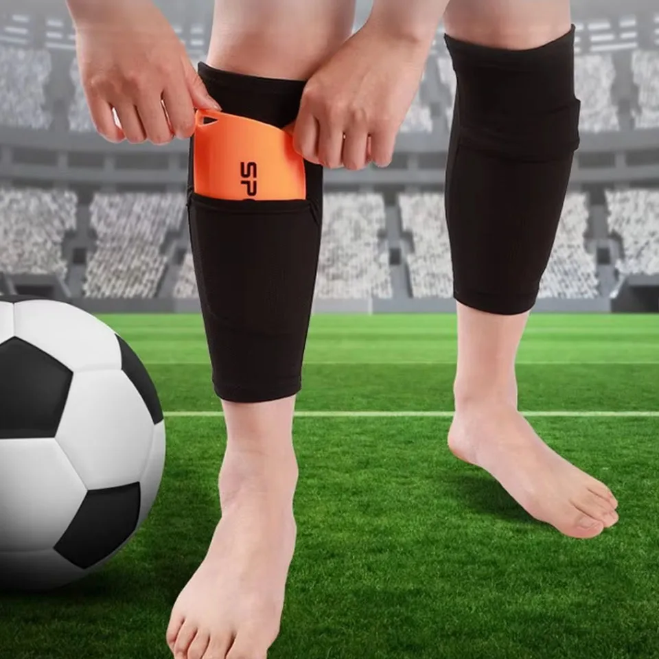 Loogdeel 1 Pair Sports Safety Shin Pads Sleeves Football Shin Holder Instep Socks Nylon Leg Guard Sleeves for Kids Boys Men