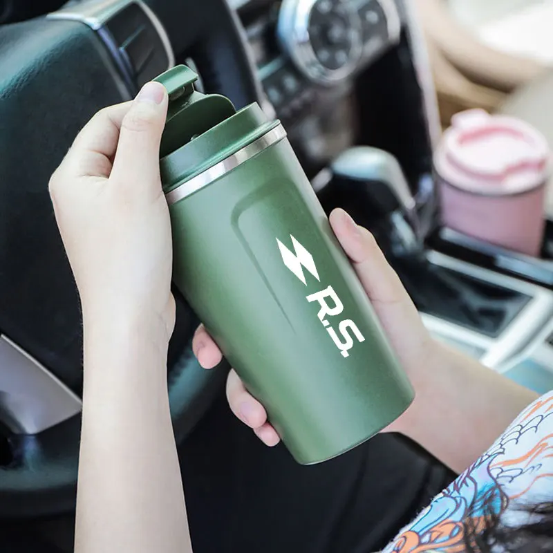 Car Stainless Steel Temperature Display Coffee Cup Thermal Mugs For Renault RS Line Clio Megane Scenic laguna Logan Koleos