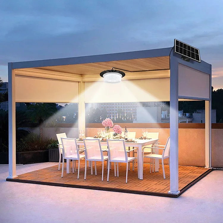 Solar Shed Barn Pendant Light, 244 LED, 5 Modos, Sensor de Movimento, Remoto, IP65 Impermeável, Interior e Exterior