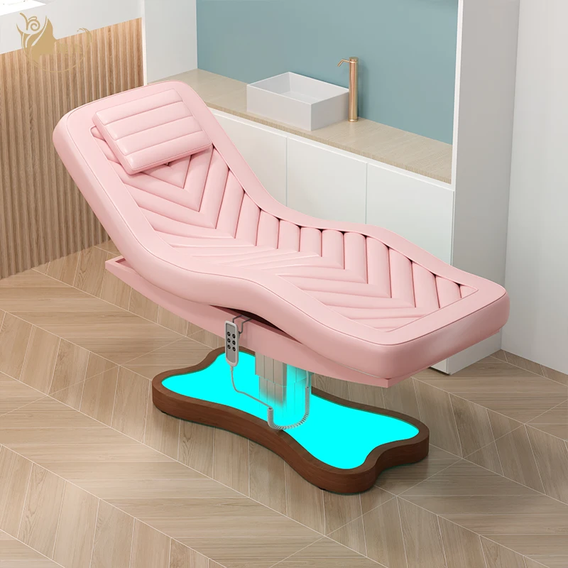

Pink 3 Motors Massage Beauty Facial Bed With CE LED Base For Beauty Salon