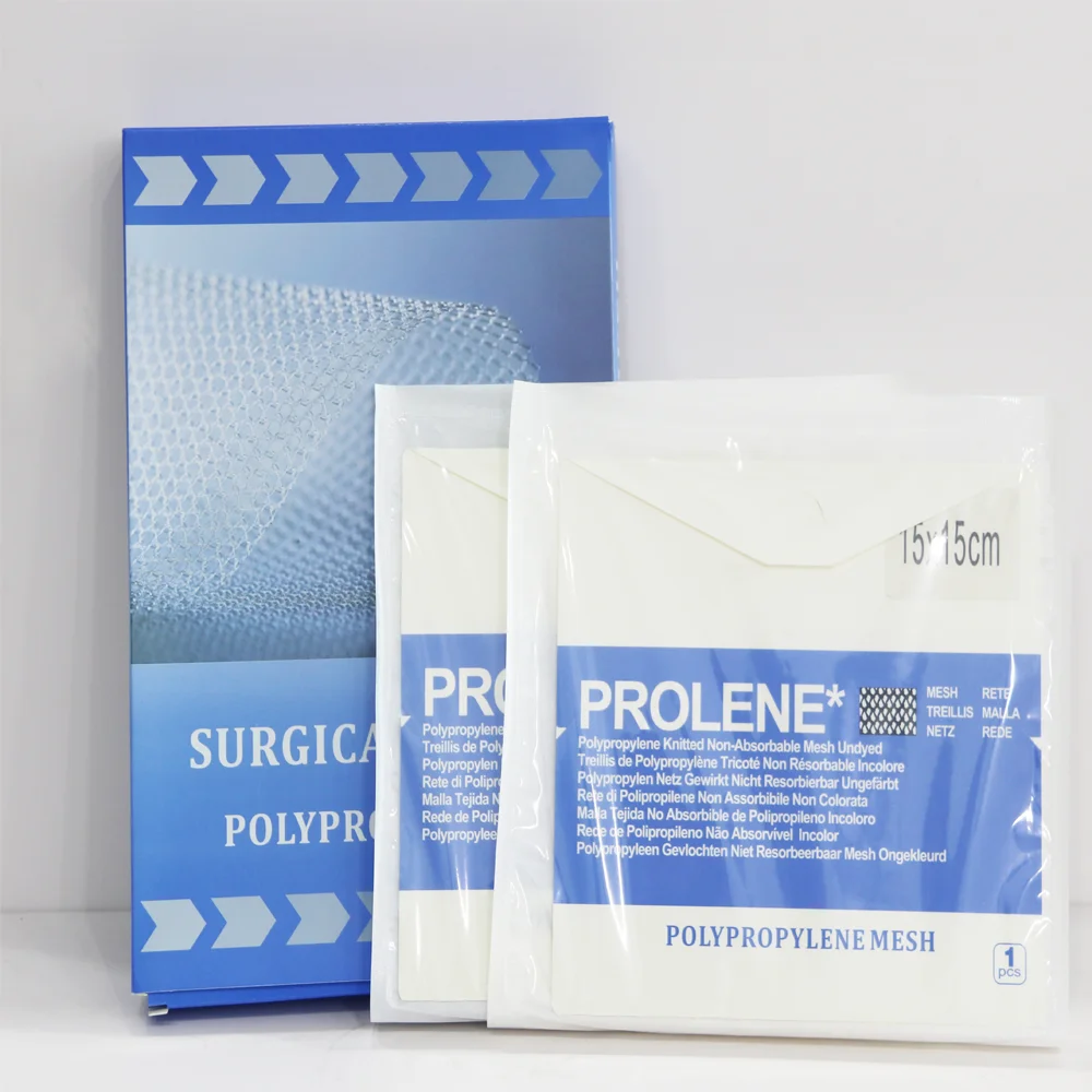 Factory direct Sterile Polypropylene Hernia Mesh Repair PP Surgical Mesh 6x11cm 15x15cm 30x30cm for Hernia surgery repair