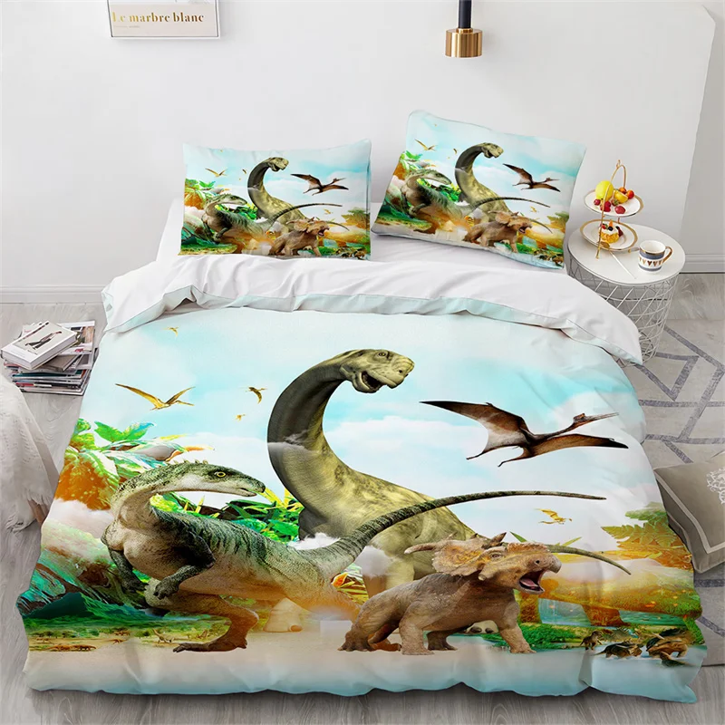 Imagem -02 - Jurassic World Dinosaur Bedding Conjunto para Crianças e Adultos Capa de Edredão e Fronha Têxteis-lar Meninos e Meninas Gêmeos e Queen Size Mundo