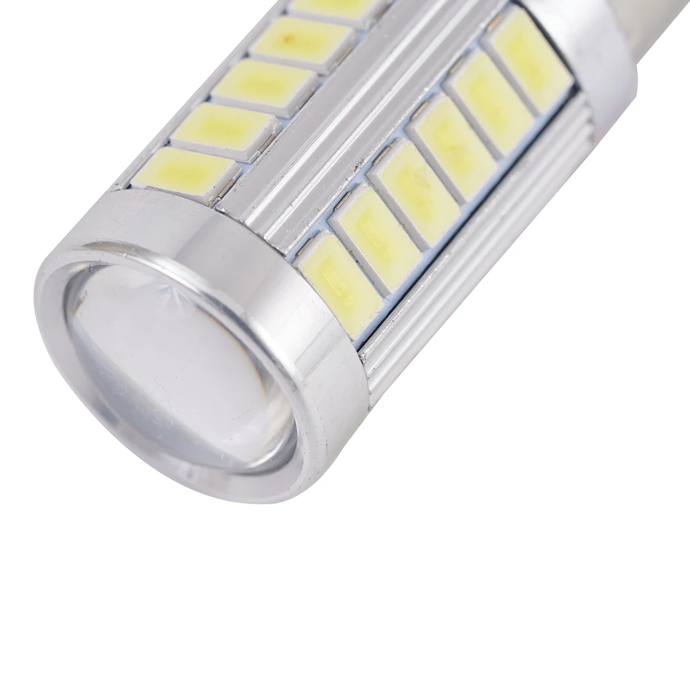 2X Car LED Reversing Light-DRL Light Bulb White LED BA15S 1156 Reversing Lamp 33-SMD 5630 12V 6500K Car Tail Bulb Car Supplies  