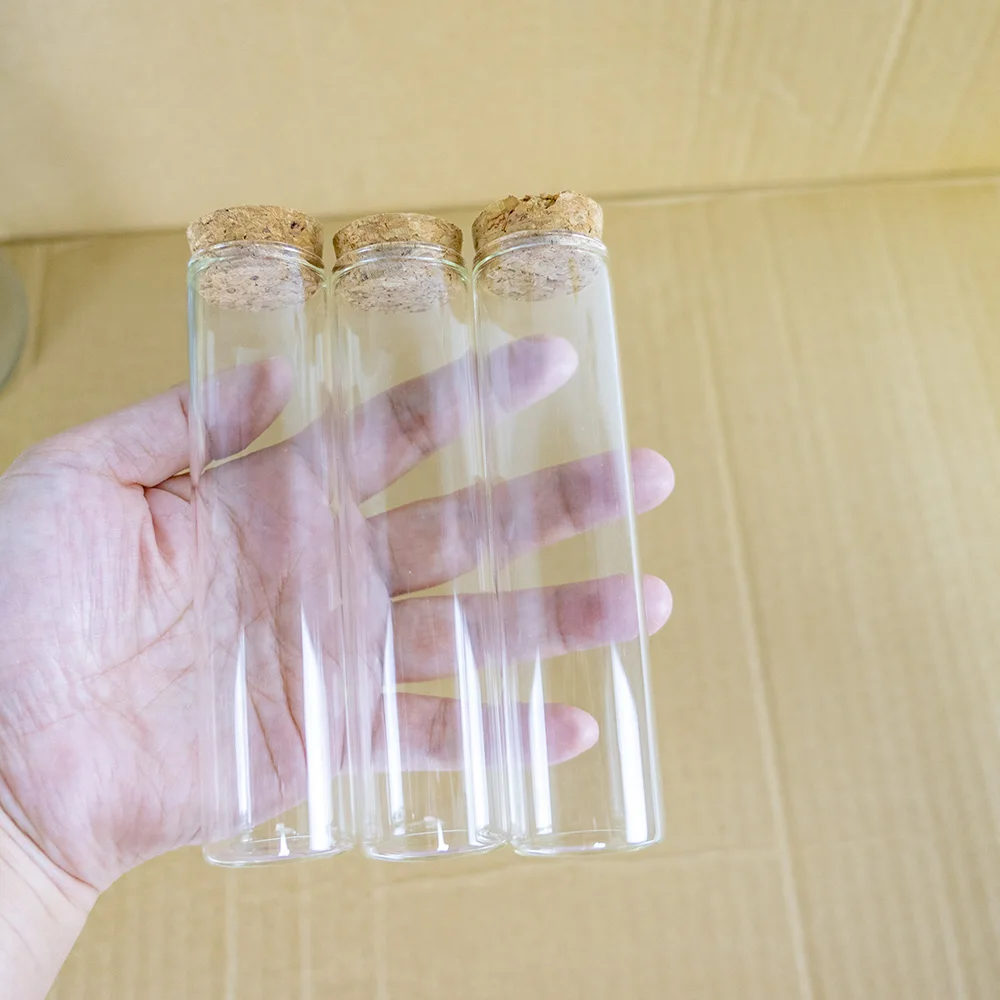 

50 Pcs/lot 60ml Little Glass Bottle Dragees Glass Jars Spicy Storage Empty Glass Container Test Tube Vials