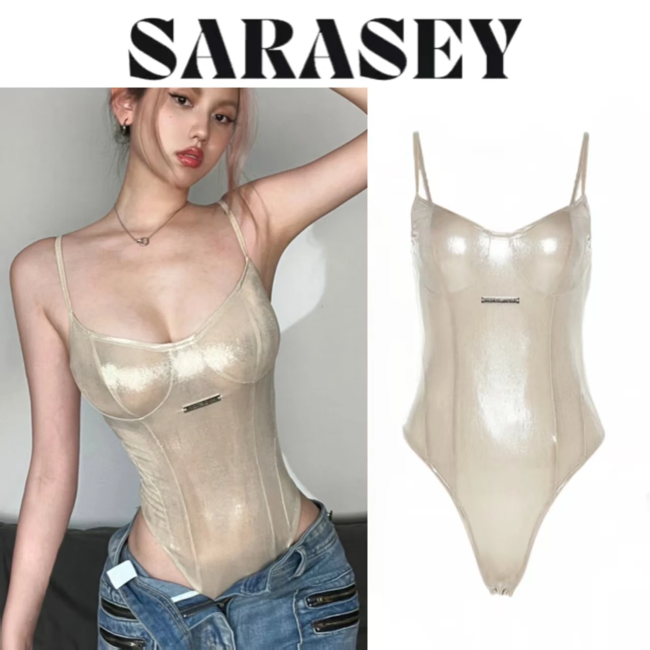 2025 Summer New Fashion Solid Color Lingerie Sexy One-Piece Lace-Up Sleeveless Slim Fit Bodysuit Casual Streetwear Festival