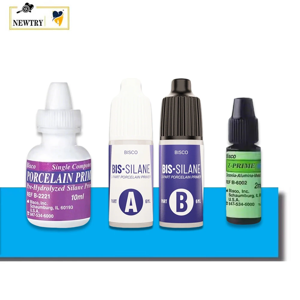 BISCO Dental Porcelain Primer Z-Prime Plus Zirconia Alumina Metal Primer B-6002P B-2221P B-3210P BIS-SILANE Ceramic Silane Agent