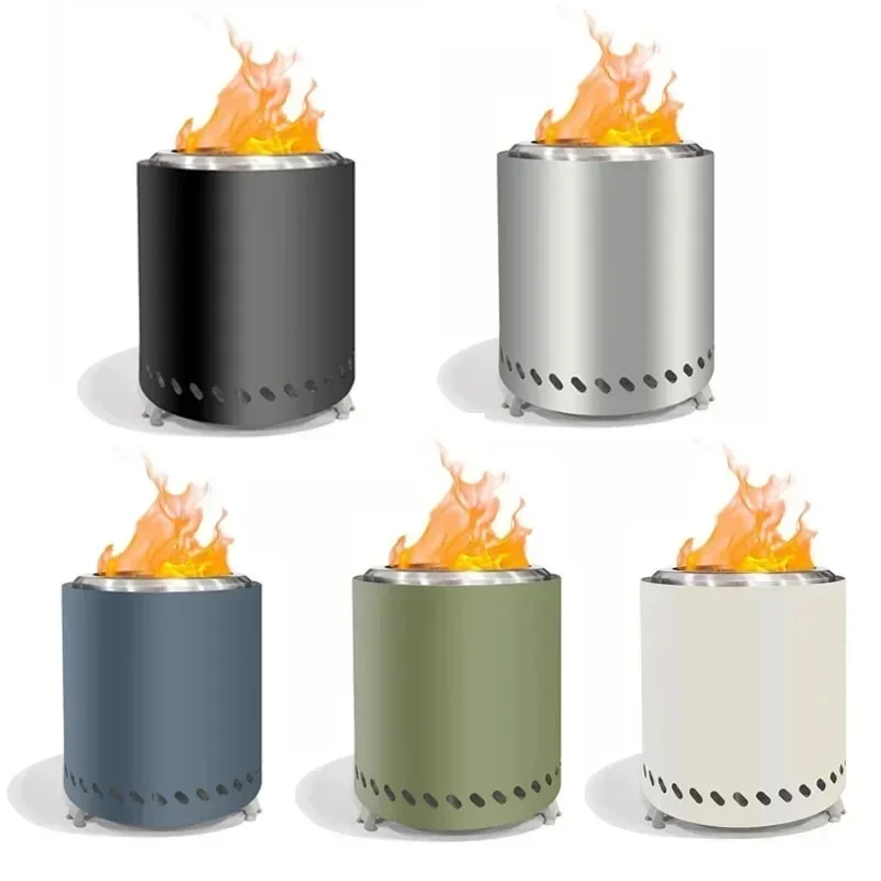 Portable Bonfire Stainless Steel Burner Heater Mini Fire Wood Stove Furnace Outdoor Camping Smokeless Fire Alcohol Stove