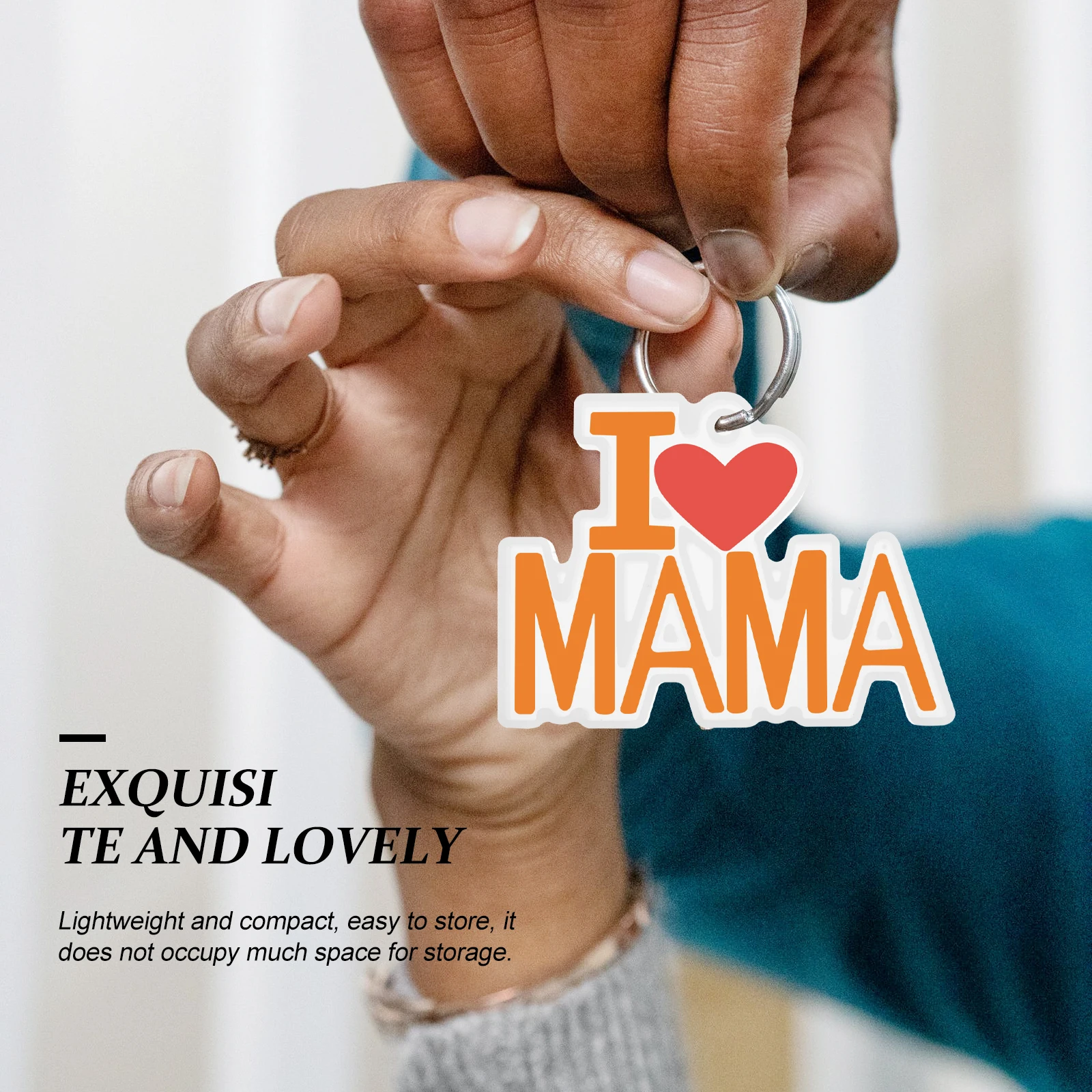 

2Pcs DIY Keychain Molds Safe Silicone Material Mother's Day Gift Easy Demoulding Compact Design Silicone Keychain Mold