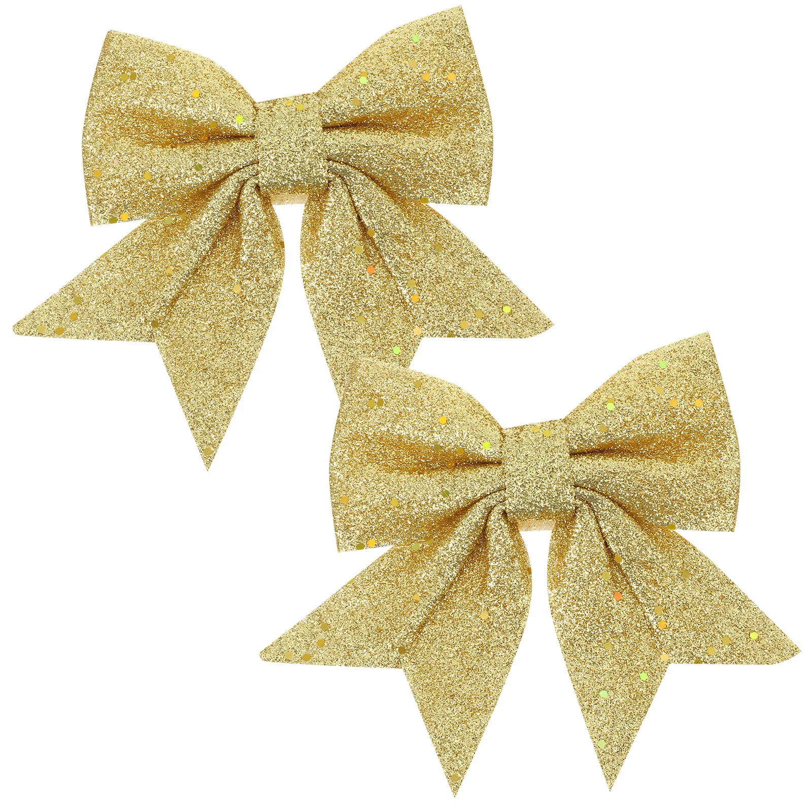 

2Pcs Christmas Bow Decorations Small Sequin Bowknots Xmas Tree Ornaments Party Hanging Decor 14cm Reusable Festive Holiday Bows