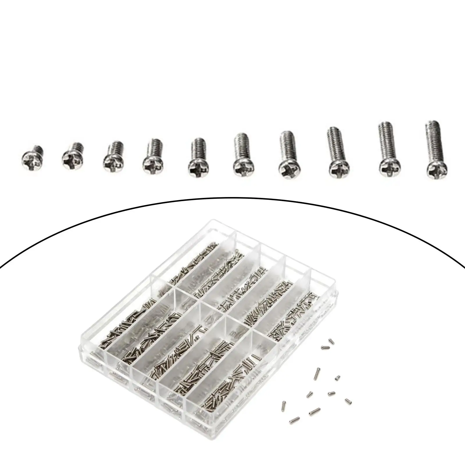 500PCS Cover Screw 1.6mm-6.0mm Multi-Specification Stainless Steel, 10