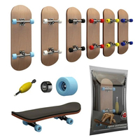 Wooden Finger Skateboard 5-Layer Maple Wood Bearing Alloy Wheels Professional Portable Mini Fingertip Skate Toy for Kids Adults