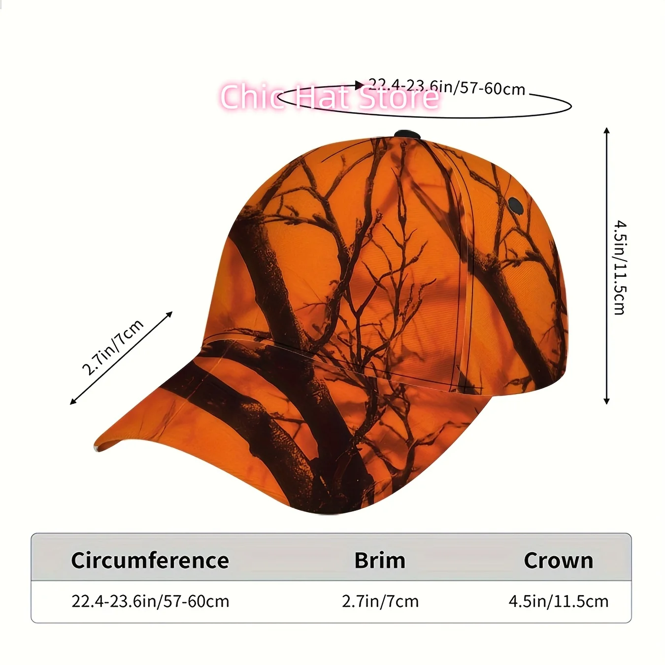 1pc, Adjustable Snapback Cap for Halloween, Featuring an Orange to Red Gradient, Made of Lightweight, Easy to Clean, with a Bold
