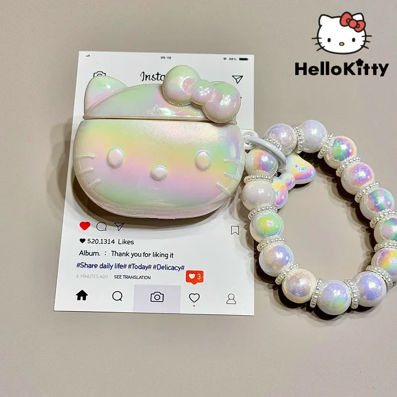 

Sanrio Hello Kitty Luxury Laser Airpods case 3D Anime Headphone Cover Kawaii Anti-drop Suitable for Airpods 1,2,3,4,Pro,Pro2