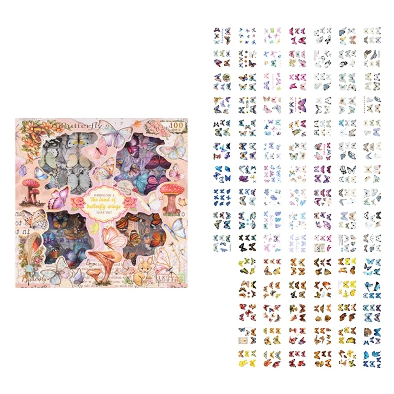 100 Pcs Lovely Stickers Self-Adhesive PVC Stickers Cartoon Sticker for Laptops