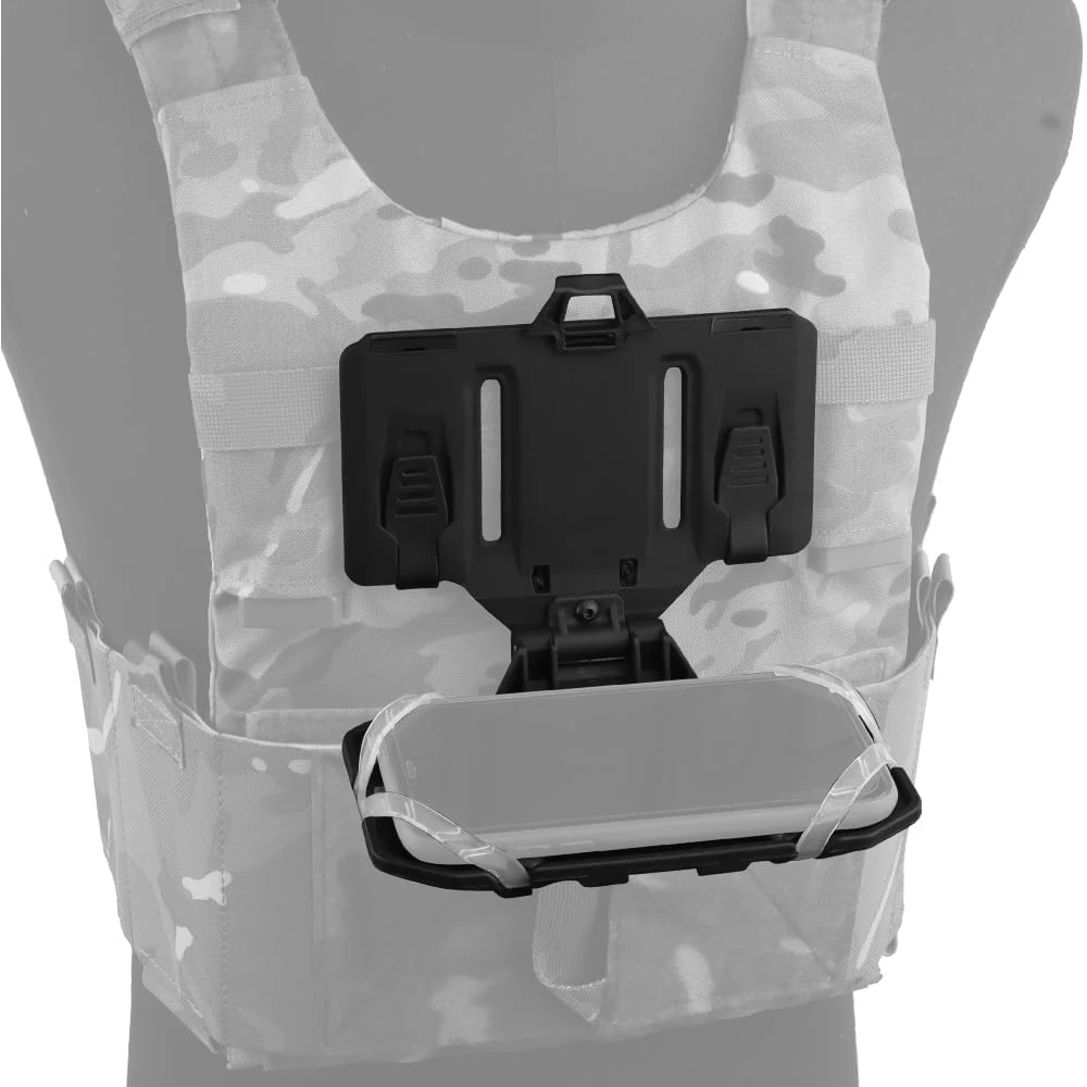 Tactical MOLLE Folding Navigation Board CS Airsoft Map Case Admin Panel Mobile Phone Holder for Screen Size 4.7-6.7in