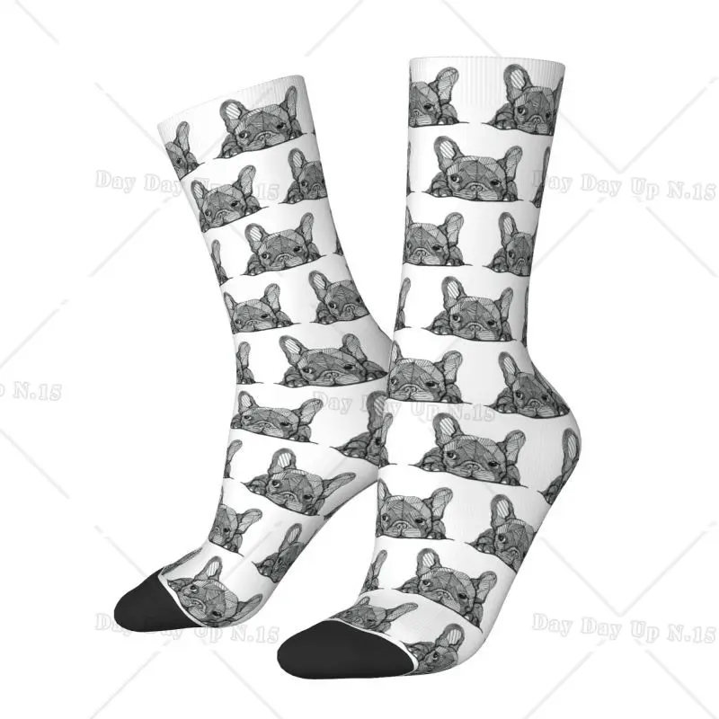 French Bulldog Dress Socks Mens Womens Warm Funny Novelty Frenchie Dog Crew Socks