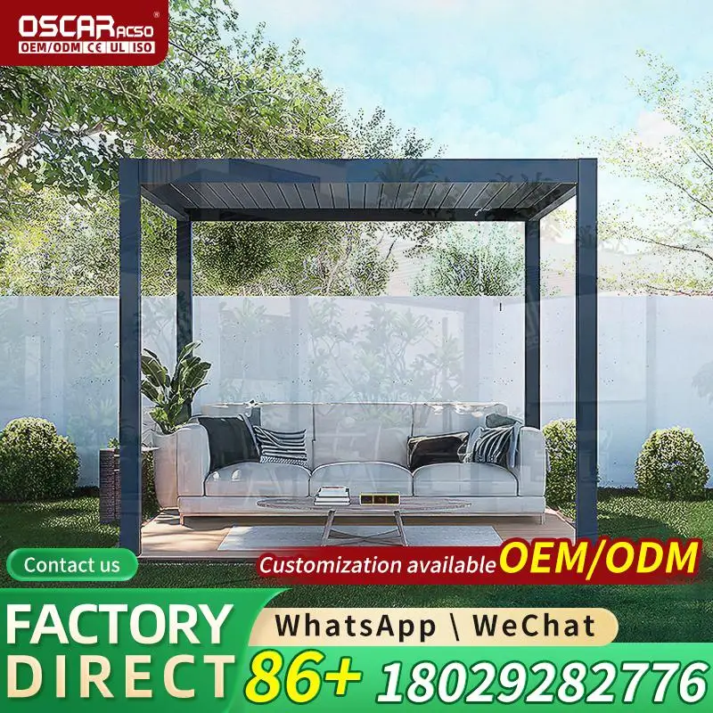 Motorized Electric Opening Closing House Roof Bioclimatique Gazebos Bioclimatic Louvered Outdoor Aluminum Arches Pergolapergola