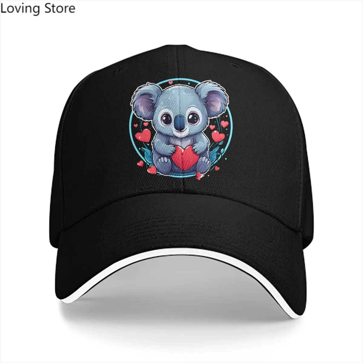 

Heart Solid Color Baseball Caps Peaked Cap Australian Koala Sun Shade Hats Men Women