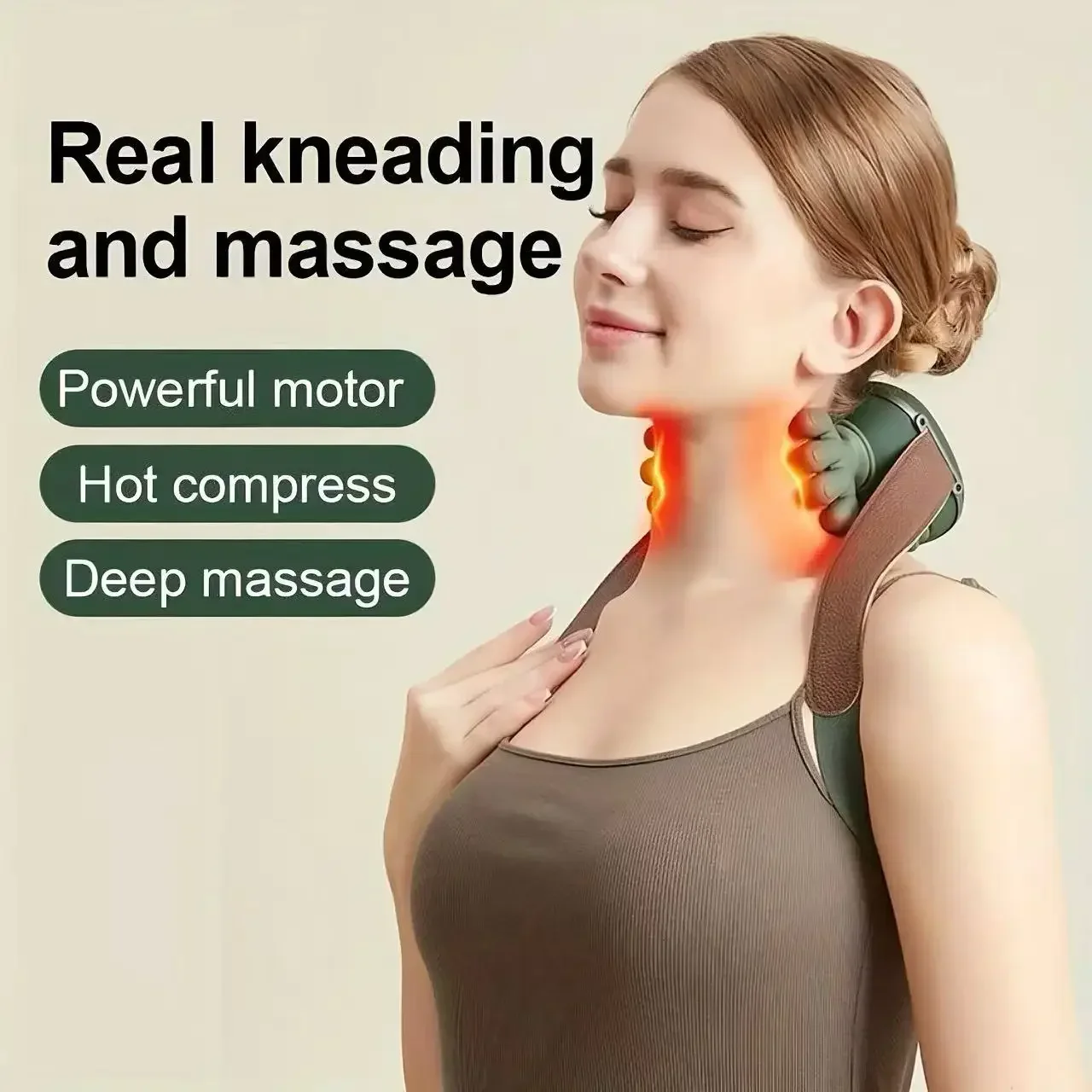 New Rechargeable Portable 5-Finger Human-Like Neck & Shoulder Massager for Trapezius & Cervical Spine Relaxation Sports Massage
