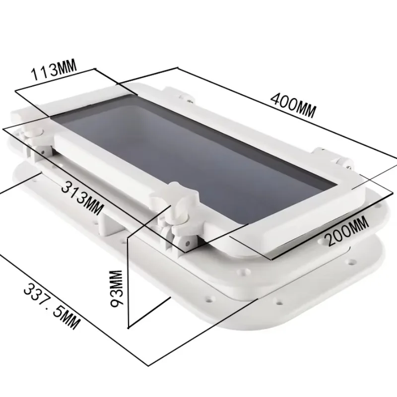 

STLF High Quality Plastic Marine Yacht Rectangular Porthole Window 400mm X 200mm