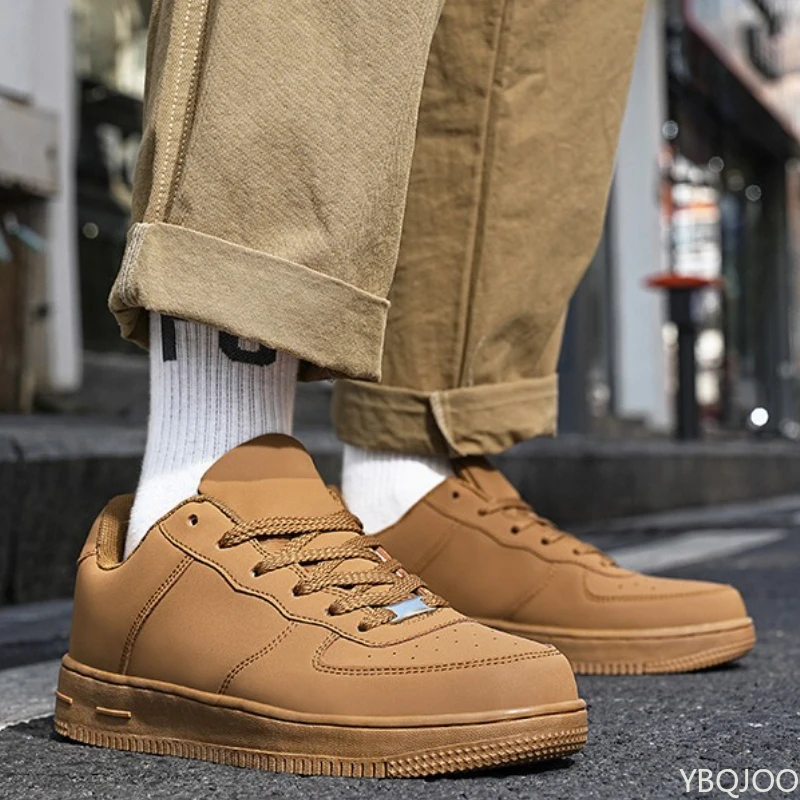 

Весенне-осенние модные простые удобные туфли для досок, повседневная спортивная однотонная нескользящая износостойкая мужская обувь с низким вырезом