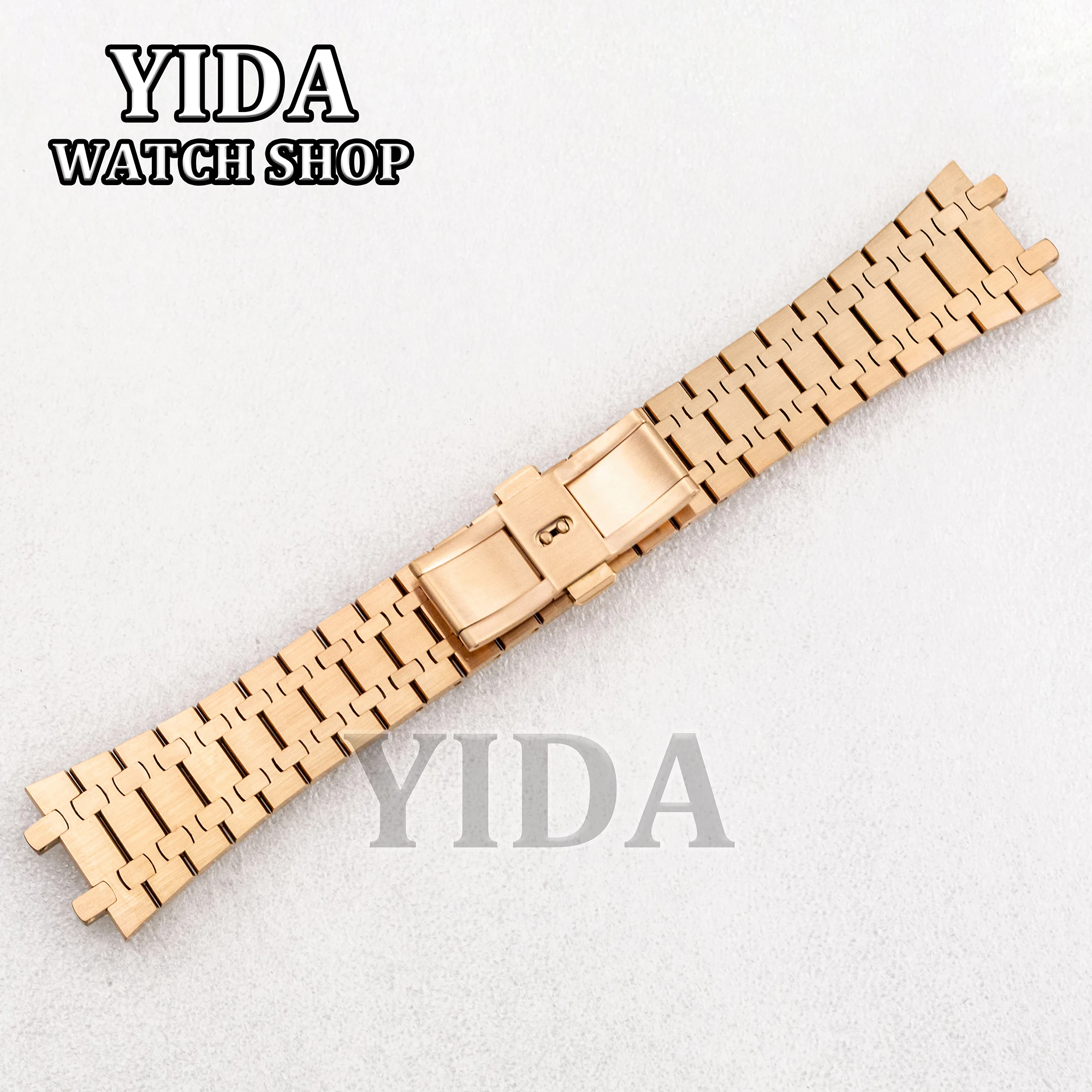 26 มม.สแตนเลสสตีลนาฬิกาผีเสื้อหัวเข็มขัดสีดําเงินทอง Rose Gold สร้อยข้อมือนาฬิกาปรับเปลี่ยน AccessoriesParts