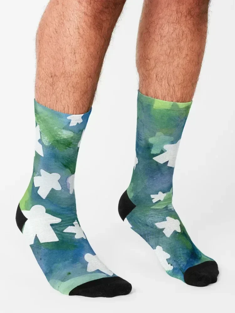 الأزرق Meeple الناس مجردة المائية | جوارب ليلية من Game جوارب متحركة جوارب رياضية فاخرة للرجال والنساء #3