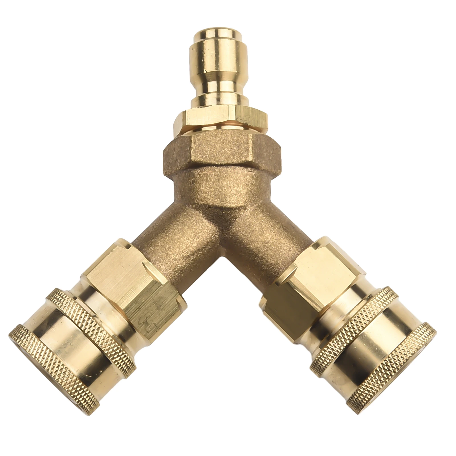 Three-way Converts Washer Tee Splitter Two Washing Machines High-pressure Washer Gold Splitter 14.8mm Brass None