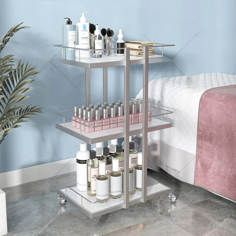 Beauty Salon Trolley Cart Web Celebrity Cosmetics Nail Storage Rack Iron Art Hairdressing Special Multifunctional Salon Trolley