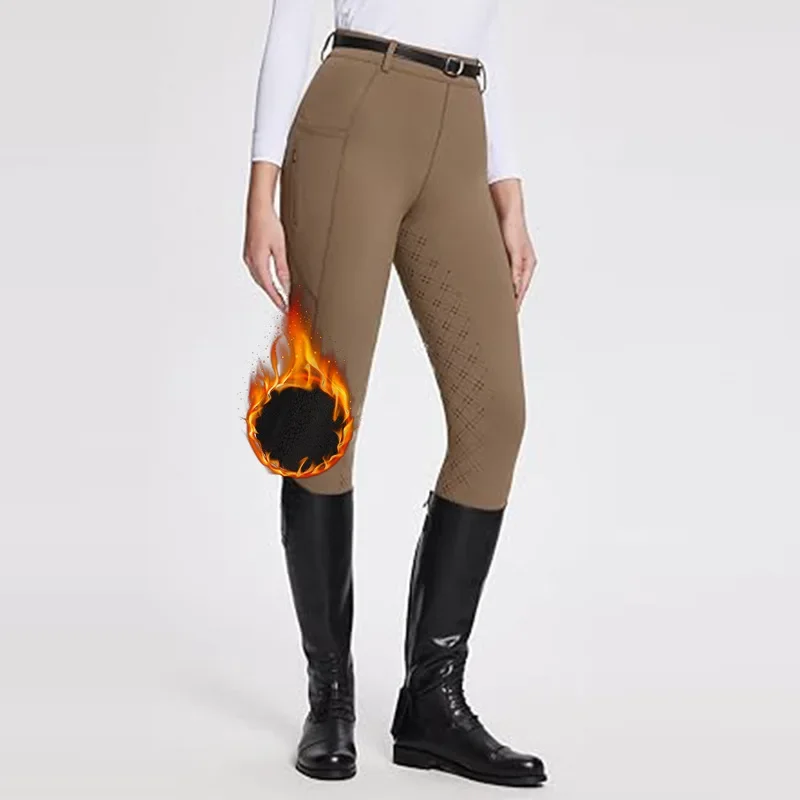 

Thickened riding pants full silicone non-slip wear-resistant elastic equestrian pants fall and winter breeches padded