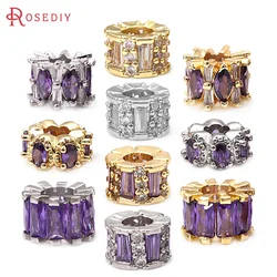 Brass Zircon Large Hole Wheel Spacer Beads Bracelets Beads High Quality Jewelry Accessories Making Rosediy official-website