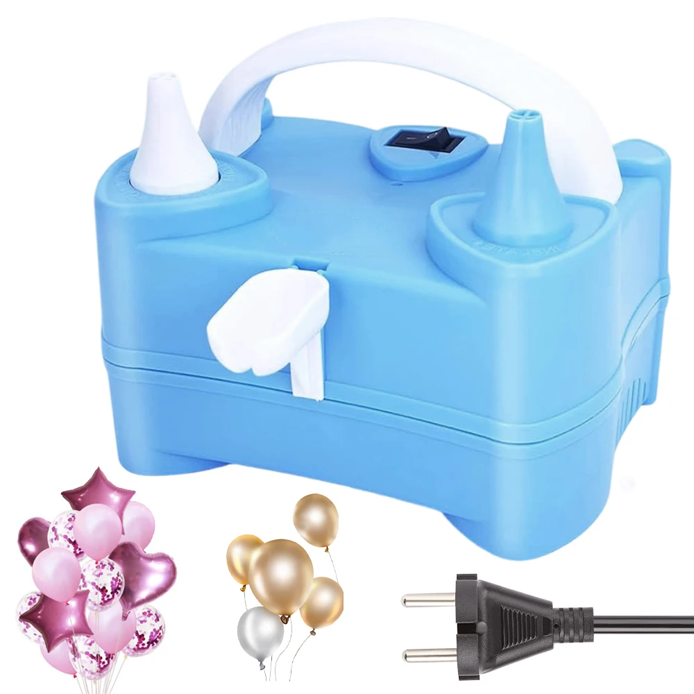 Pompe à gonfler les ballons avec gonflage rapide en 2-3 secondes, 2 embouts et modes automatique/manuel, fonction de nouage intégrée pour la décoration de fêtes, portable pour les anniversaires, les mariages et les célébrations de Noël