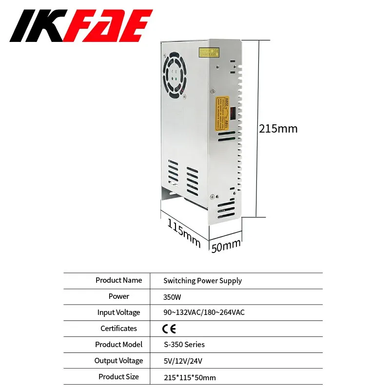 Imagem -05 - Smps-fonte de Alimentação Ajustável Proteção contra Sobretensão Tamanho Mini ac Conversor dc Saída 350w 5v 12v 24v 48v